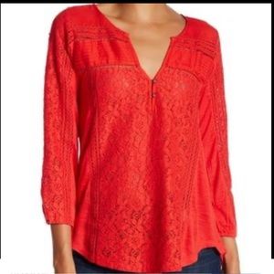 Lucky Brand Lacy Top in Orange